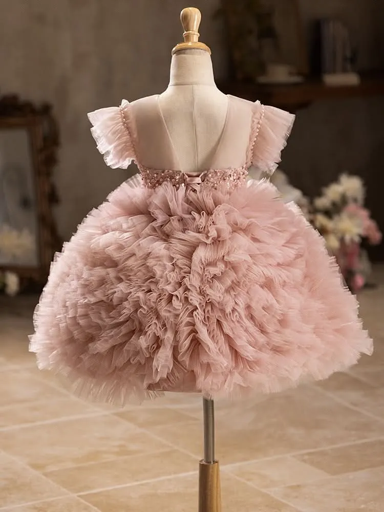 Girls' dress Princess Dress TUTU dress Birthday for baby pink