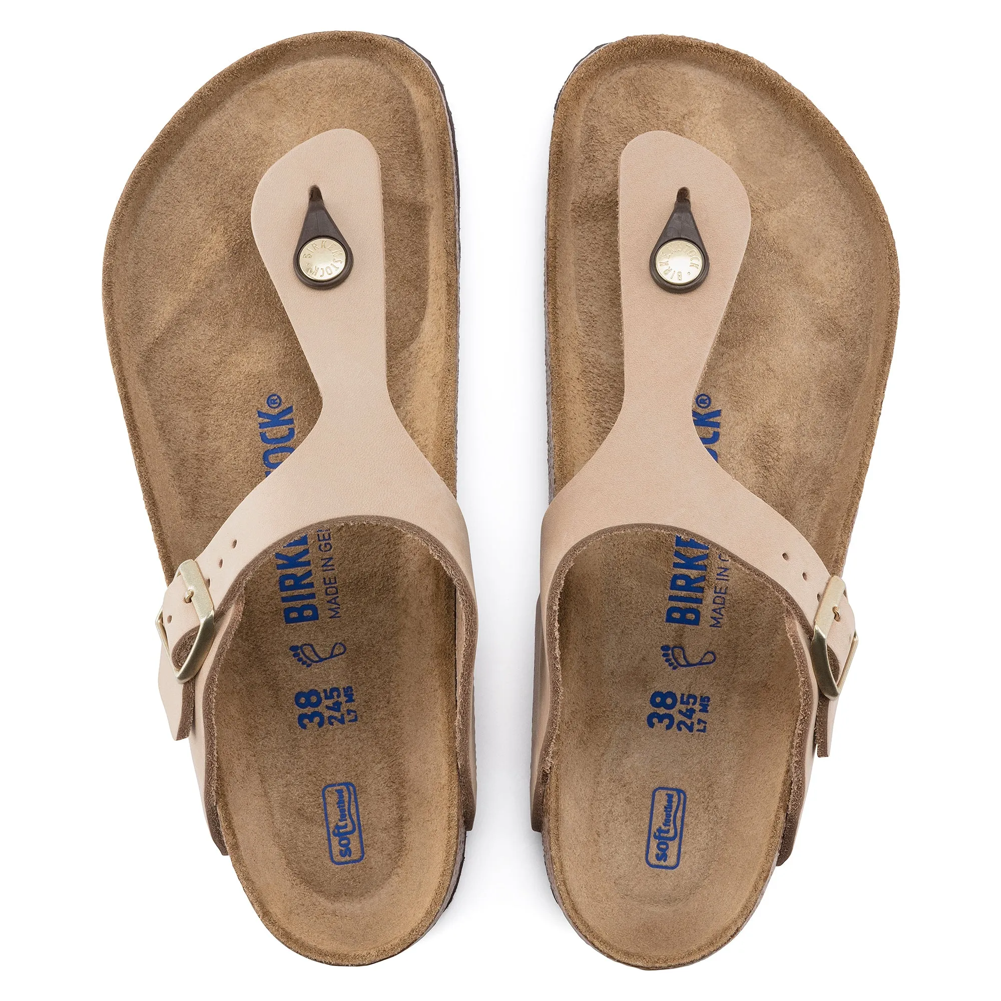 Gizeh Soft Footbed Nubuck Leather Sandcastle