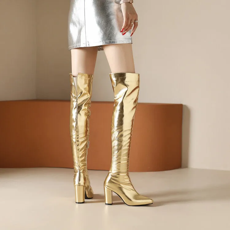 Gold/silver metallic thigh boots