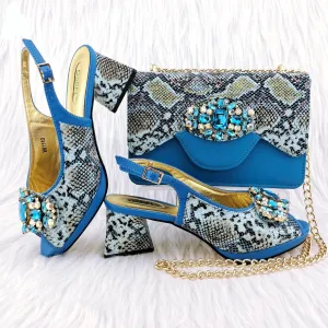 Hnzxzm New Arrivals Classic Design Stitching Style Shoes And Three-Dimensional Bag Big Diamond Decoration Noble Shoes With Bag