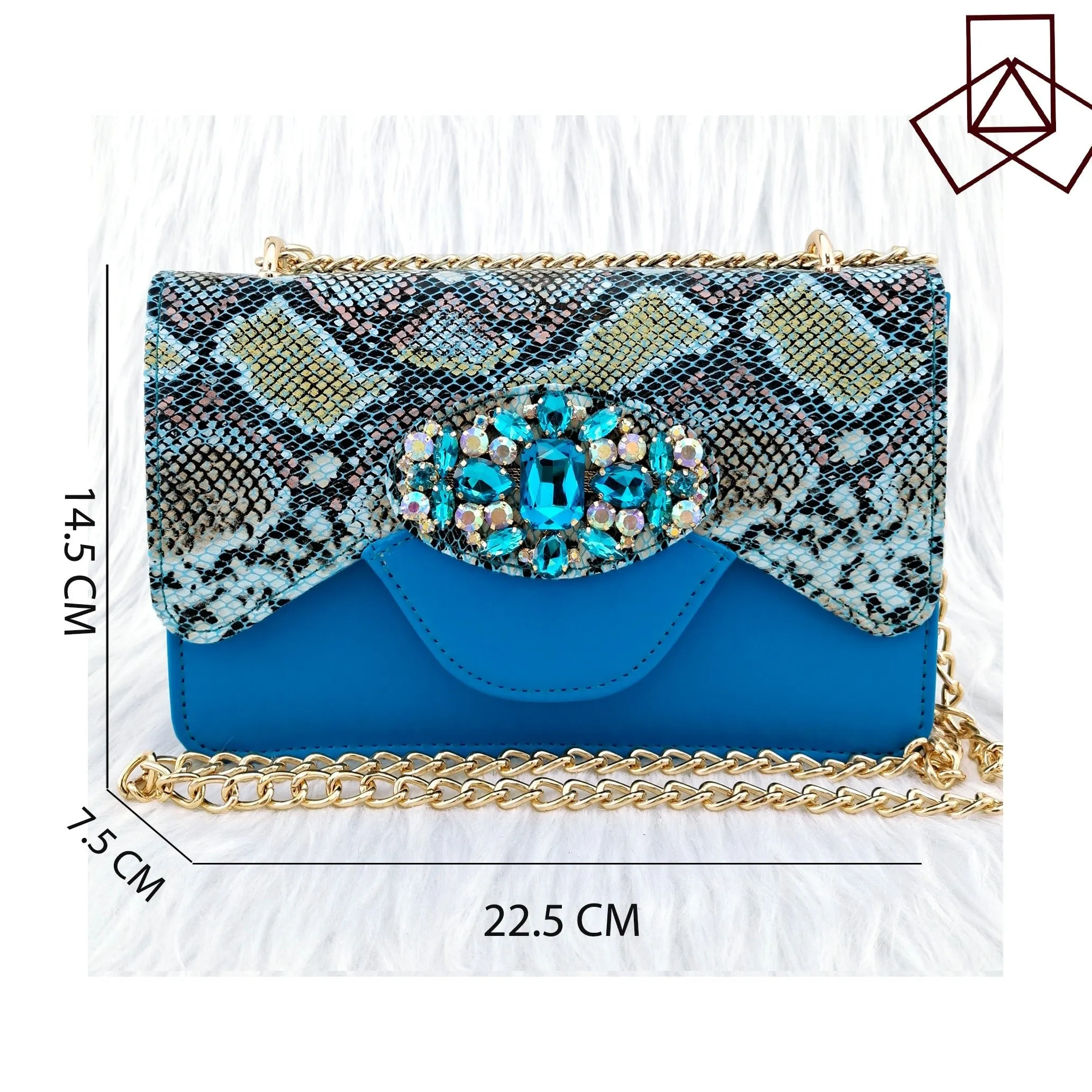 Hnzxzm New Arrivals Classic Design Stitching Style Shoes And Three-Dimensional Bag Big Diamond Decoration Noble Shoes With Bag