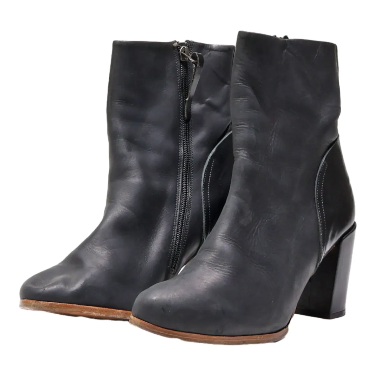 HOPE Ankle Boots Black Leather Womens UK 8