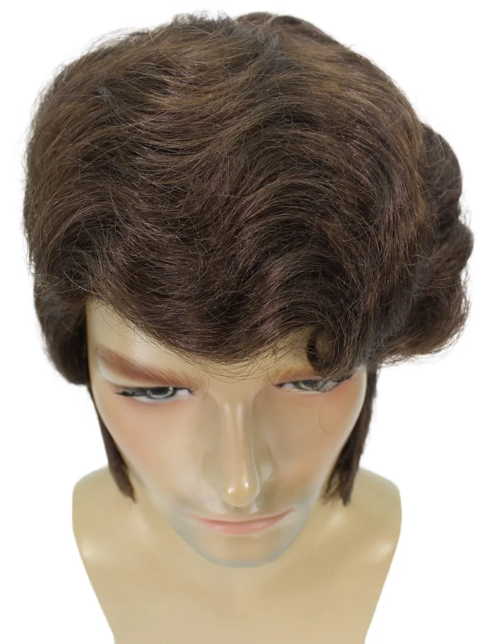 HPO Adult Men's Halloween Baroque Brown Renaissance Wig with Long Side Burns