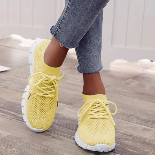 Isabel Sneakers | Trendy sportieve mesh veterschoenen met comfortabel voetbed voor dames