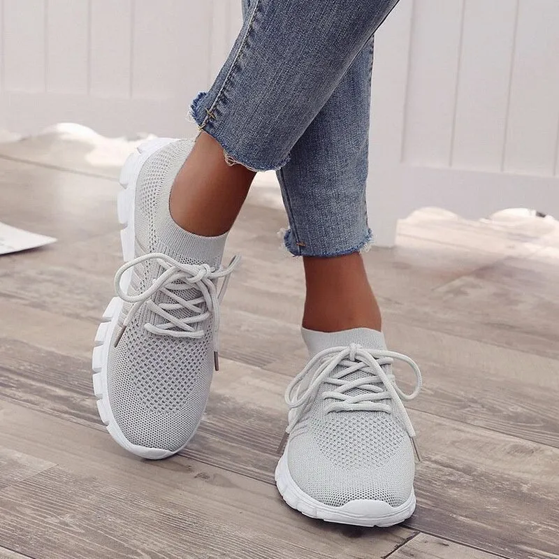 Isabel Sneakers | Trendy sportieve mesh veterschoenen met comfortabel voetbed voor dames