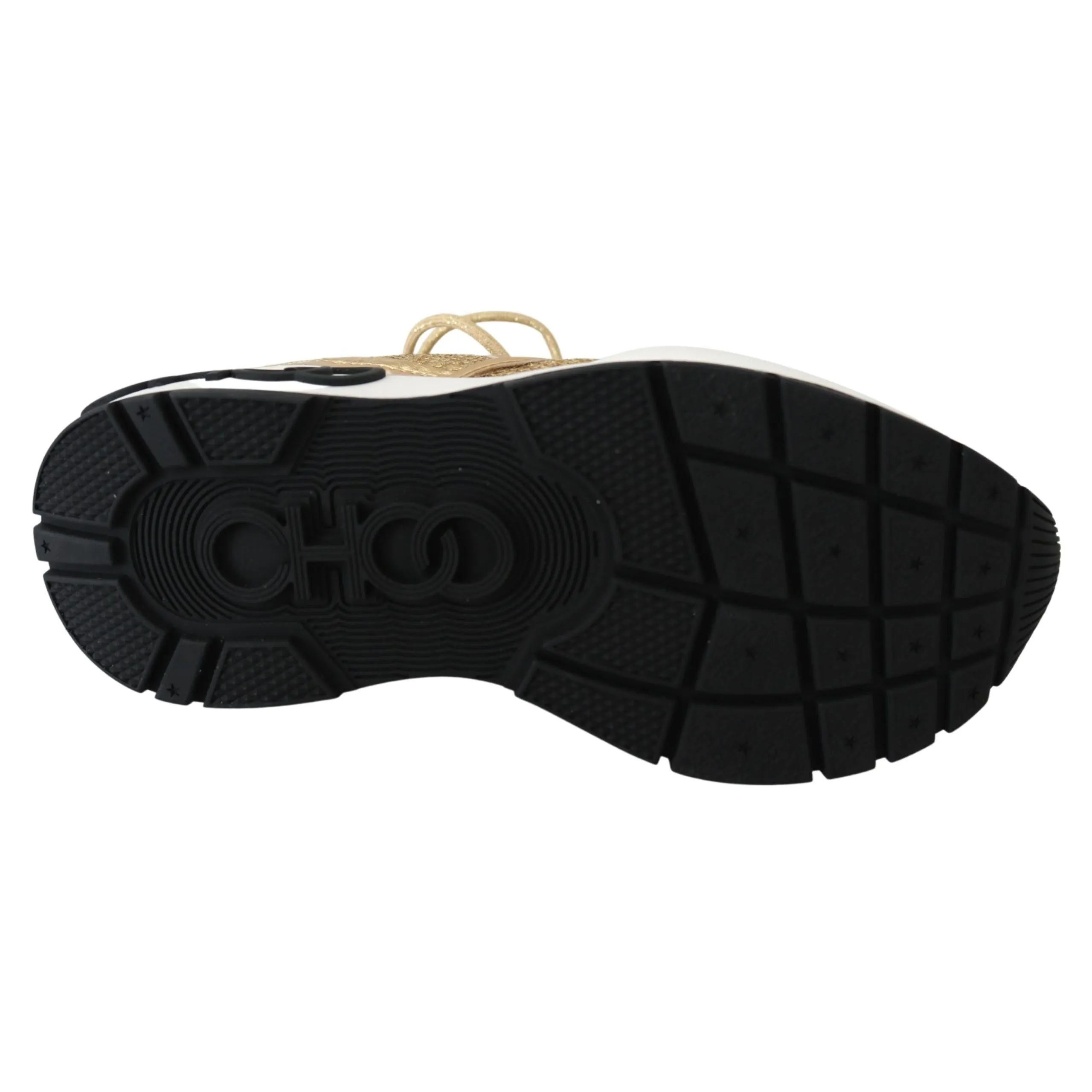 Jimmy Choo Golden Glamour Mesh Leather Sneakers