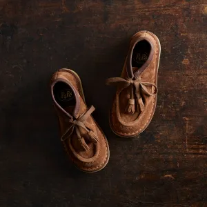 Kids Suede Lace Up Ankle Boots - Brown