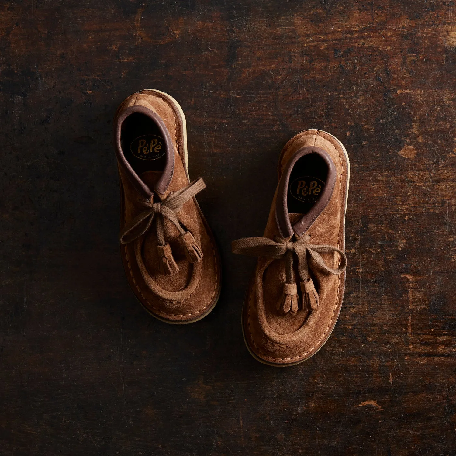 Kids Suede Lace Up Ankle Boots - Brown