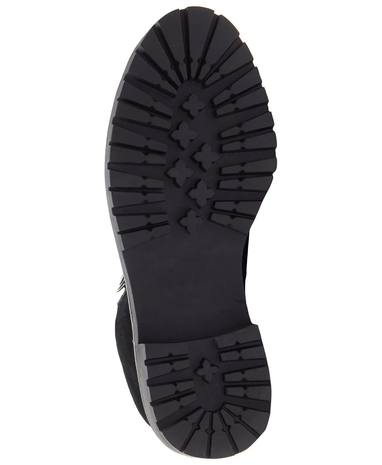 Lucky Brand Iliana Black Lace-Up Fur Lined Wedge Combat Hiker Ankle Booties