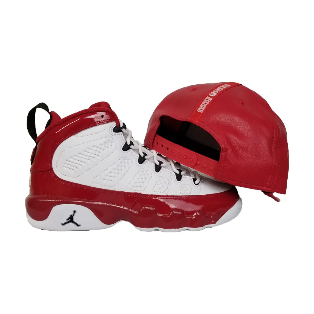 Matching New Era PU Leather Golden State Warriors Snapback Hat For Jordan 9 Gym Red