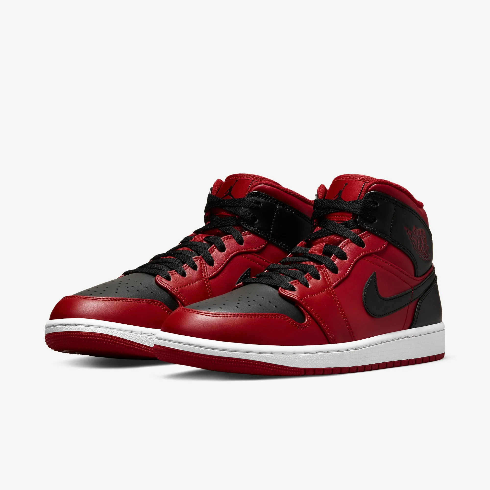 Men's Air Jordan 1 Mid "Reverse Bred" 2021 (Gym Red/Black)(554724-660)