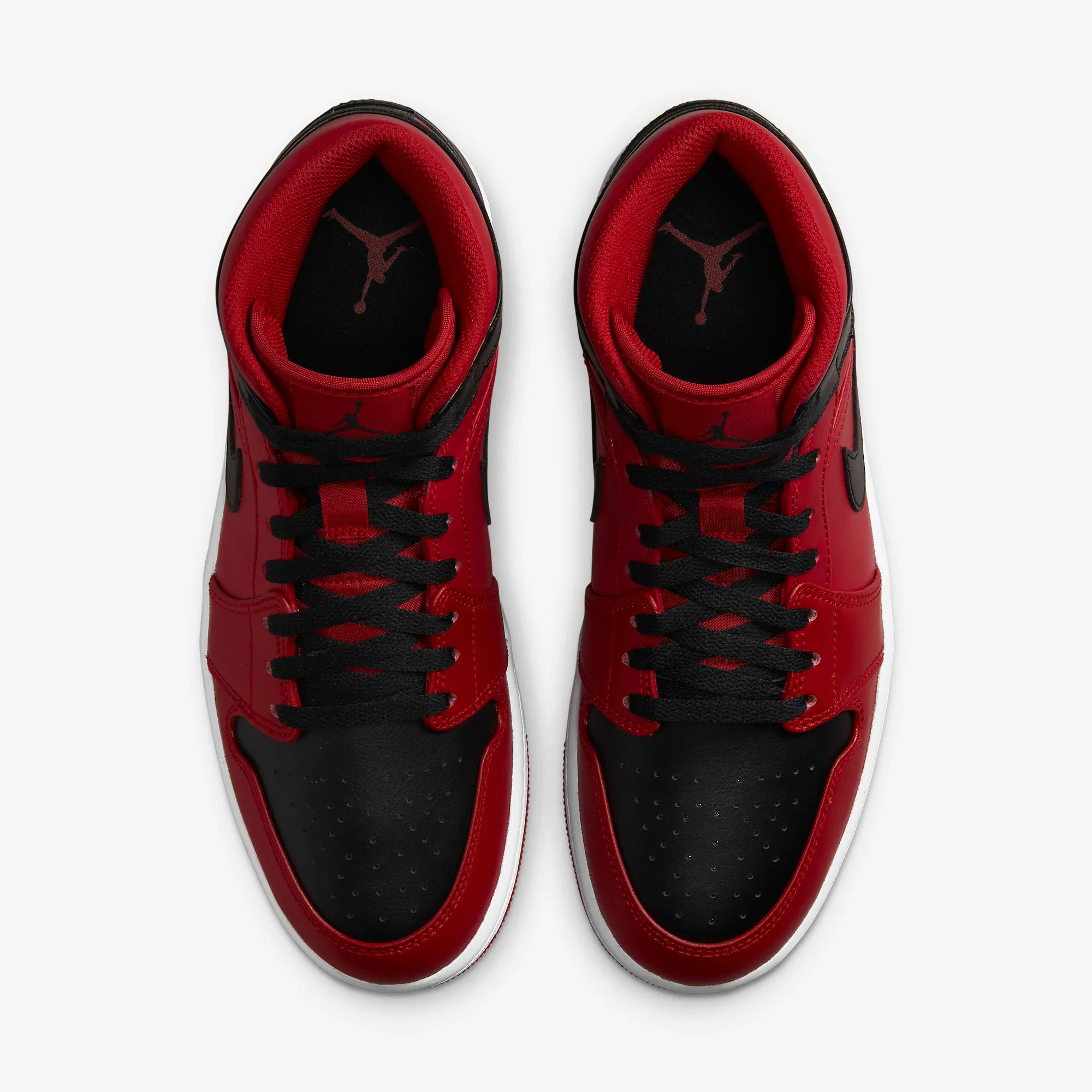 Men's Air Jordan 1 Mid "Reverse Bred" 2021 (Gym Red/Black)(554724-660)