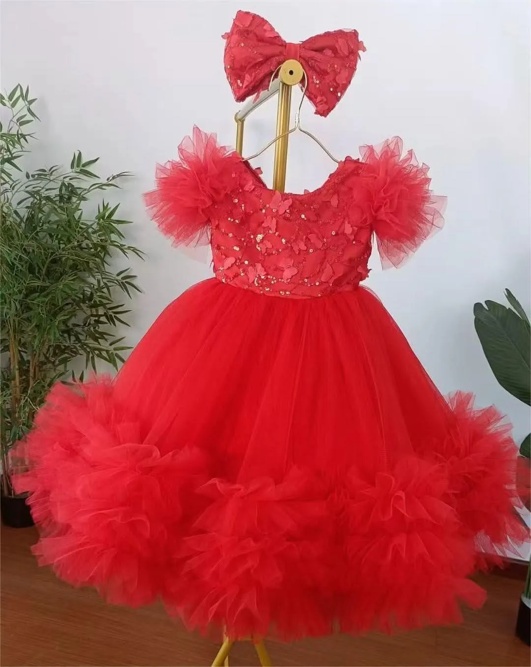 multicolour sleeve baby birthday party princess dress for wedding dress for girls