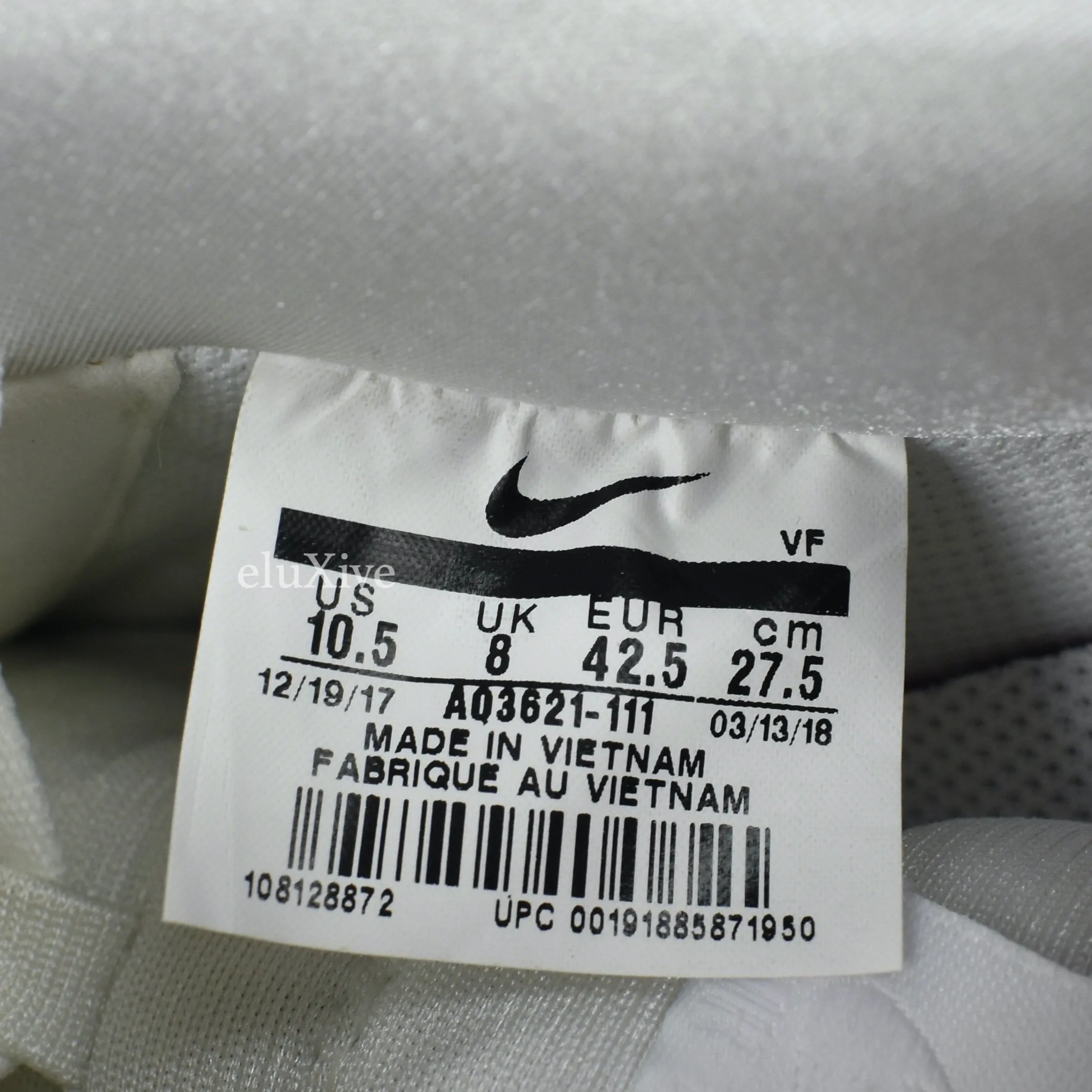 Nike - Air Force 1-100 Velcro Swoosh / Pebbled Leather (White)
