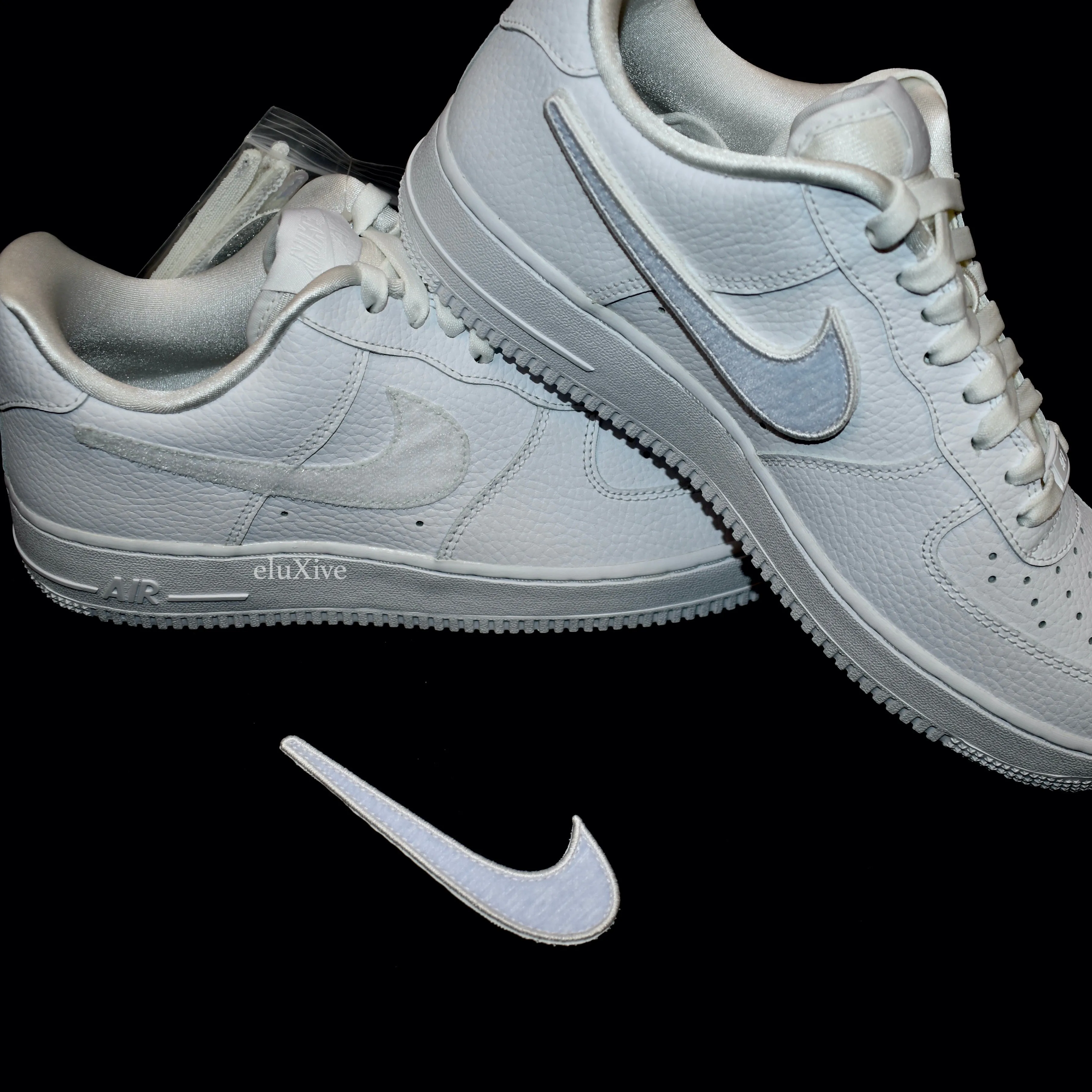 Nike - Air Force 1-100 Velcro Swoosh / Pebbled Leather (White)