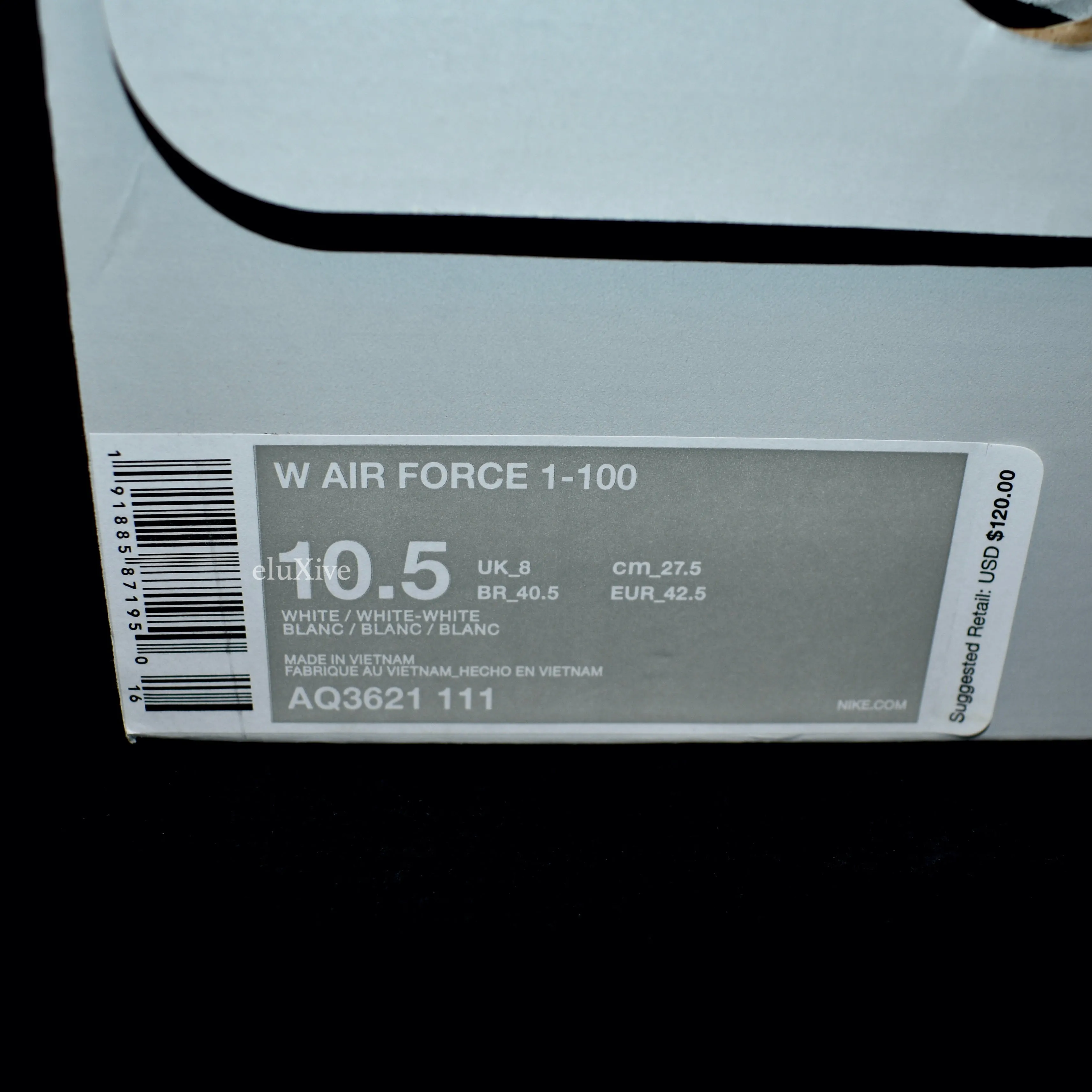 Nike - Air Force 1-100 Velcro Swoosh / Pebbled Leather (White)