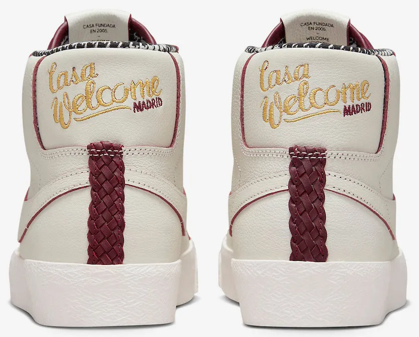 Nike SB - Blazer Mid QS Shoes | Sail White Dark Beetroot (Welcome Skateboarding)
