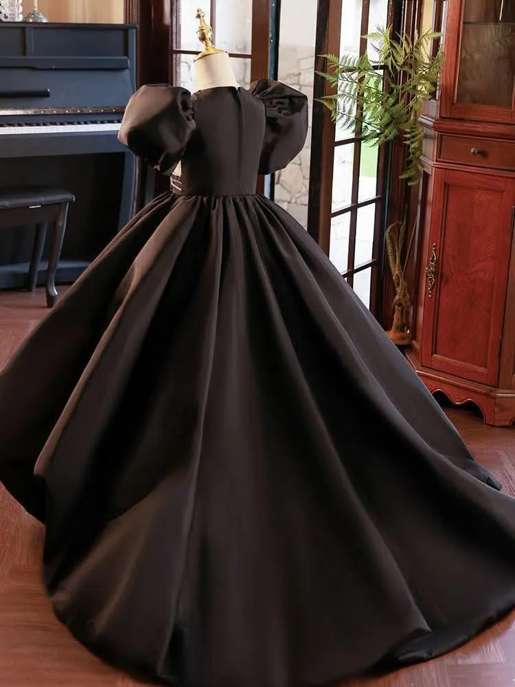 Noble and Elegant Puff Sleeve Girl's Dress High-end and Stylish Girl's Dress