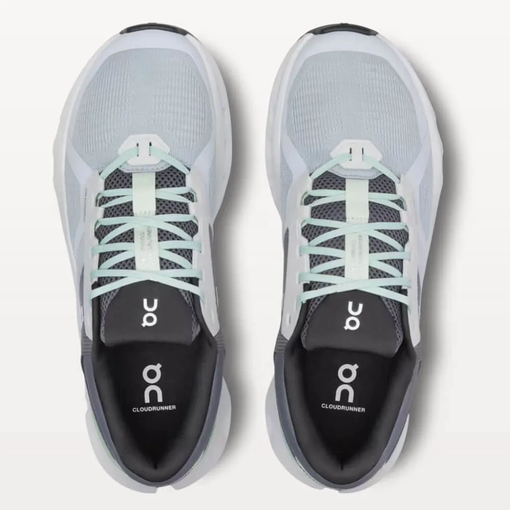On Men's Cloudrunner 2 Wide Shoes - Glacier / Sage