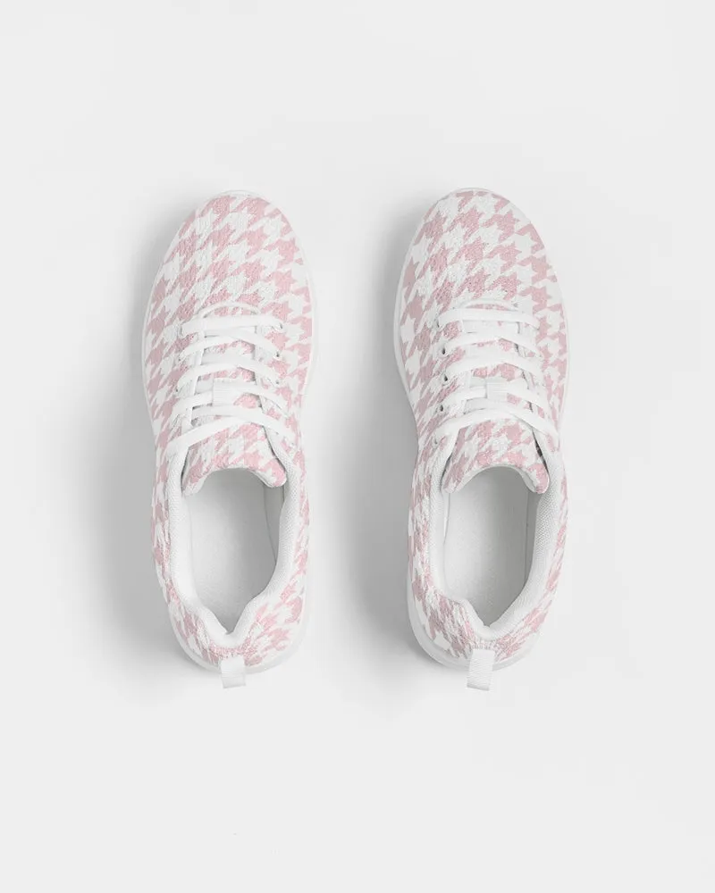 Pale Pink Large Houndstooth Women's Athletic Shoe