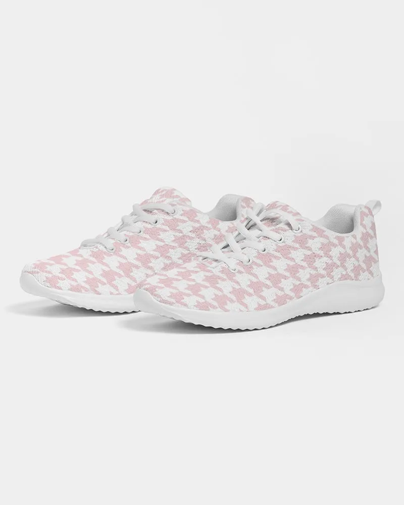 Pale Pink Large Houndstooth Women's Athletic Shoe