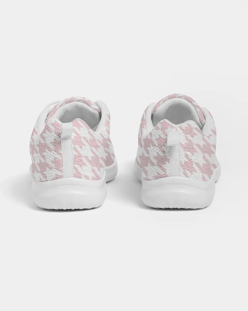 Pale Pink Large Houndstooth Women's Athletic Shoe