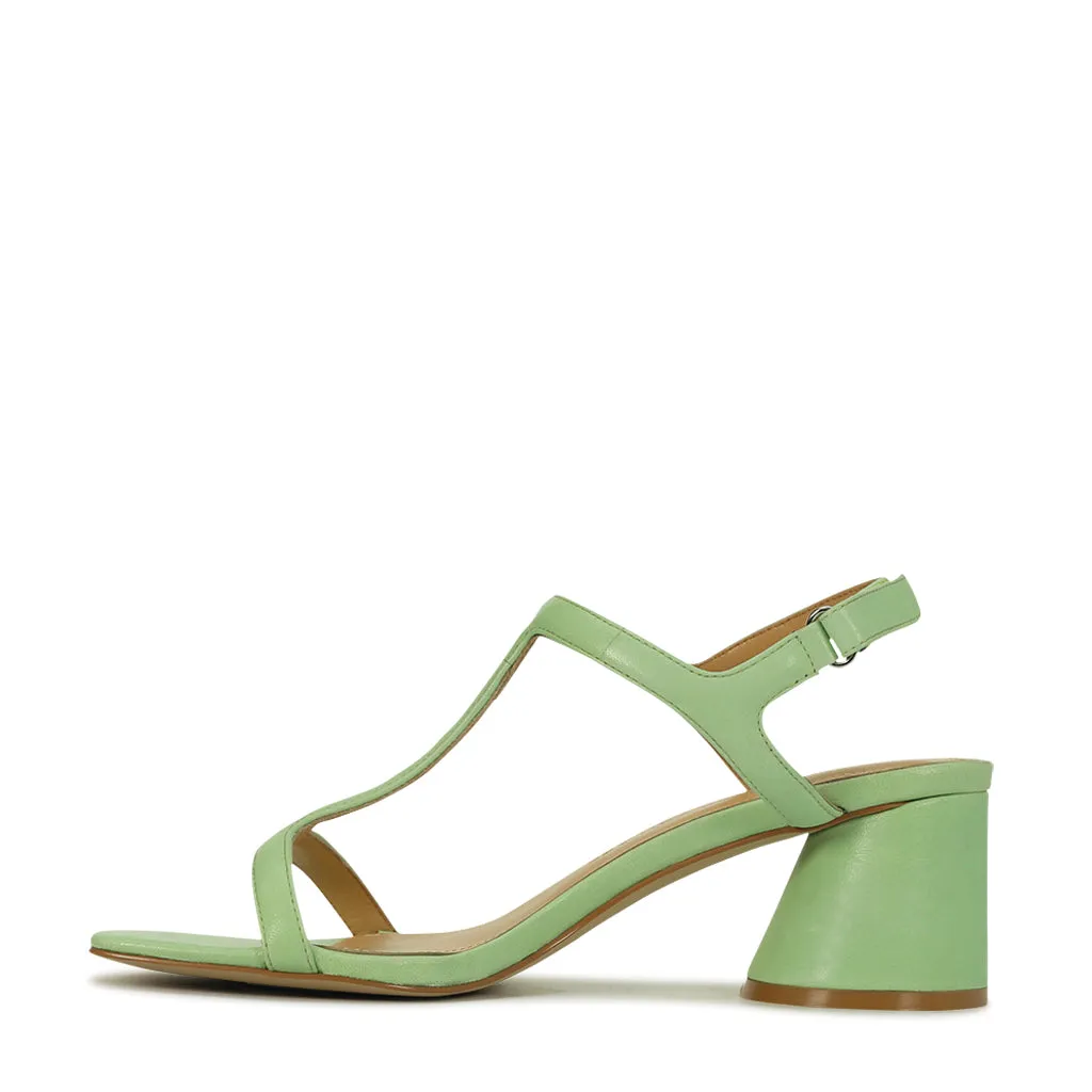 PETRAS LEATHER HEEL SANDALS
