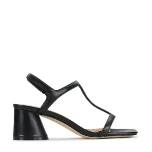 PETRAS LEATHER HEEL SANDALS