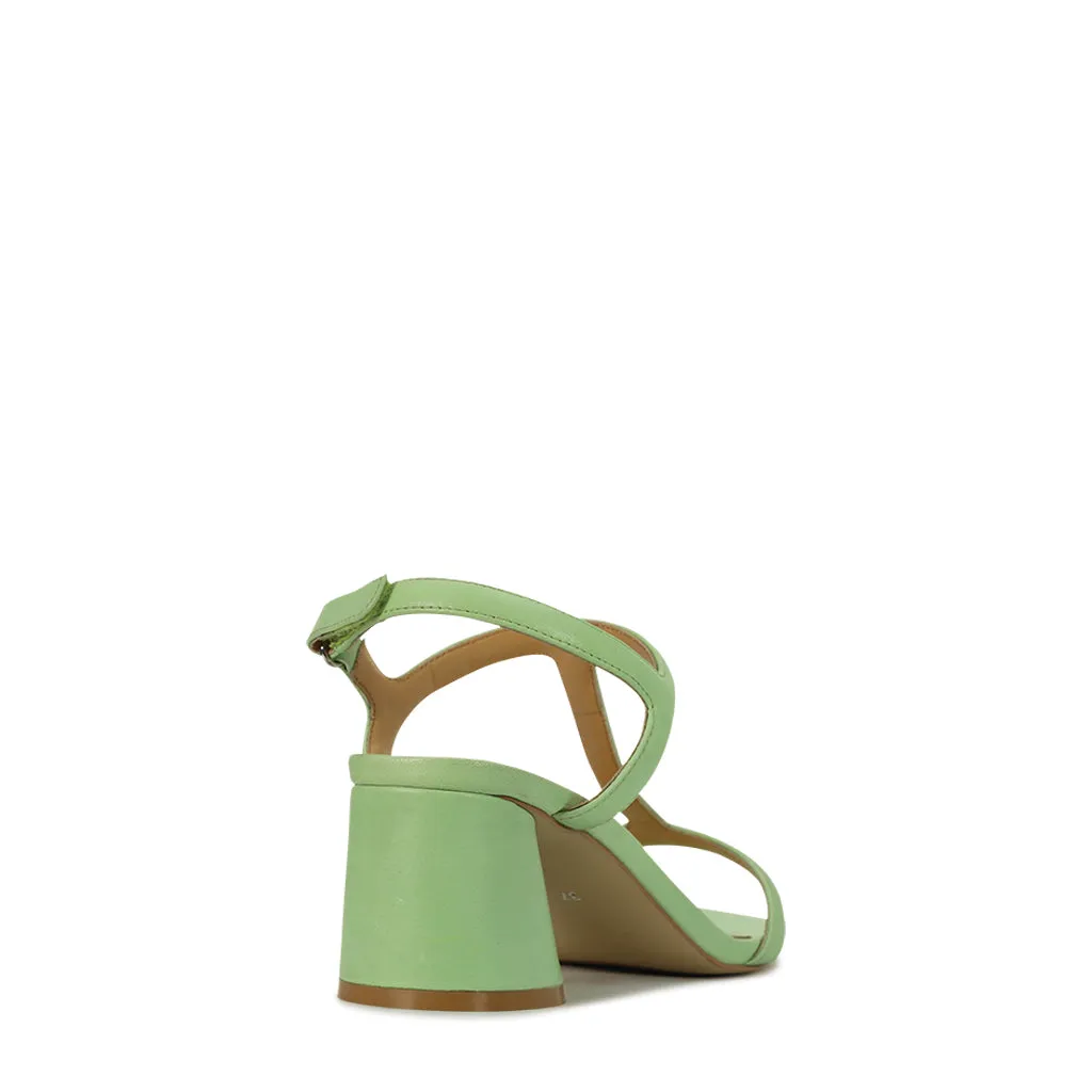 PETRAS LEATHER HEEL SANDALS