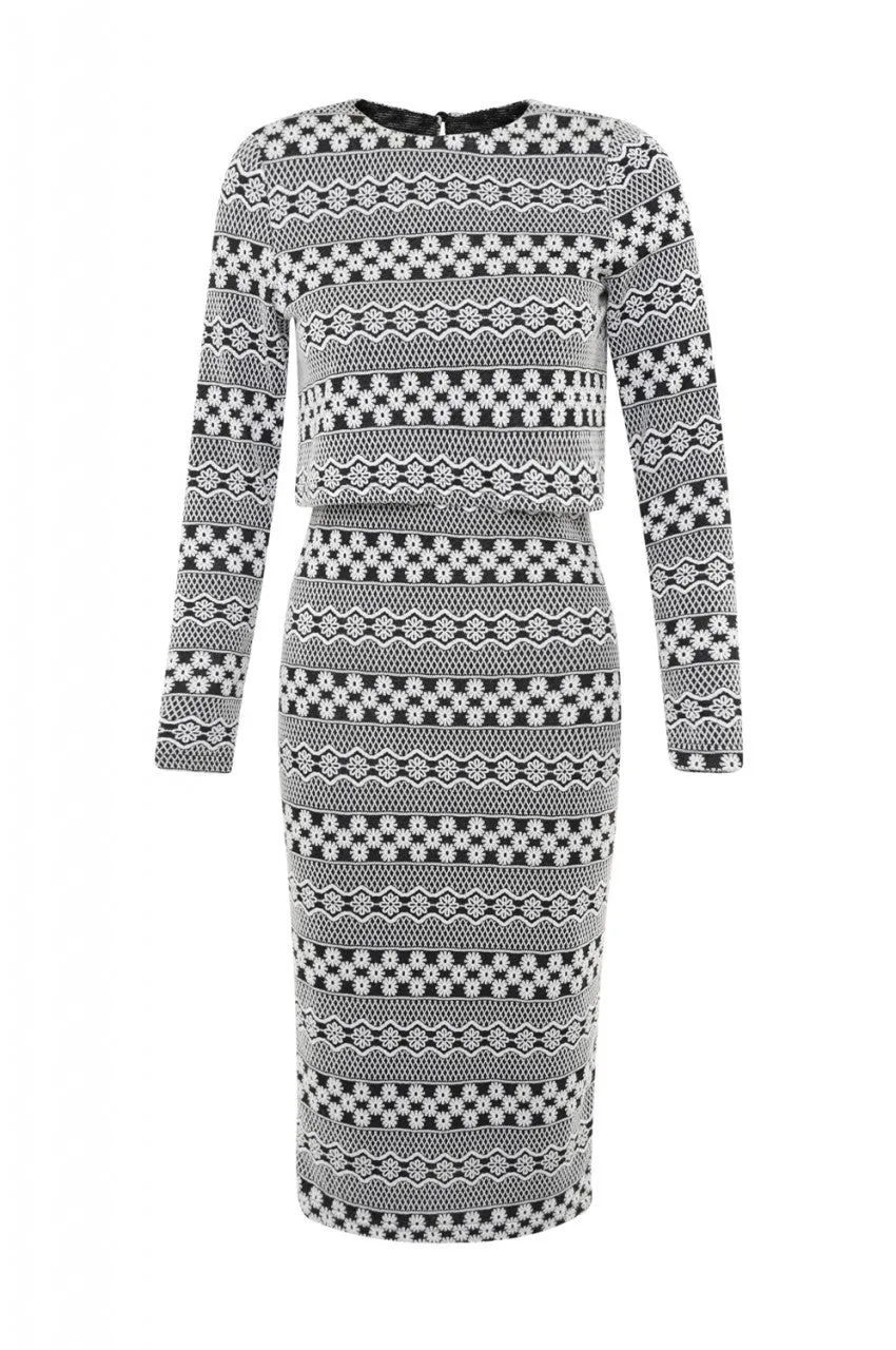 Printed Over Lay Dress
