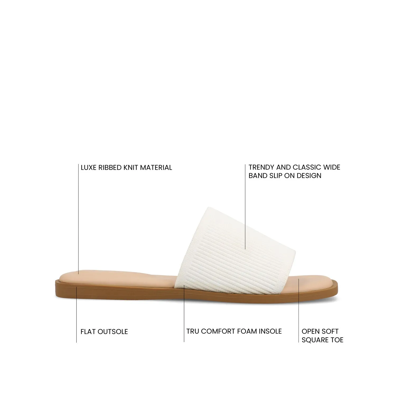 PRISILLA SLIDE SANDALS IN STATEMENT IN WIDE