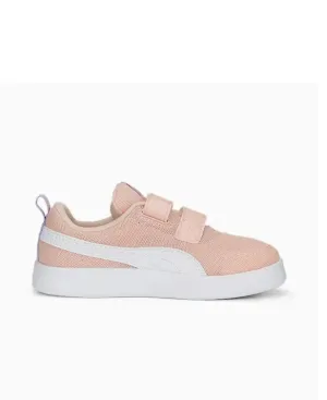 Puma Sneakers da bambina in mesh traspirante Courtflex v2 371758-13 rose dust-white-vivid violet