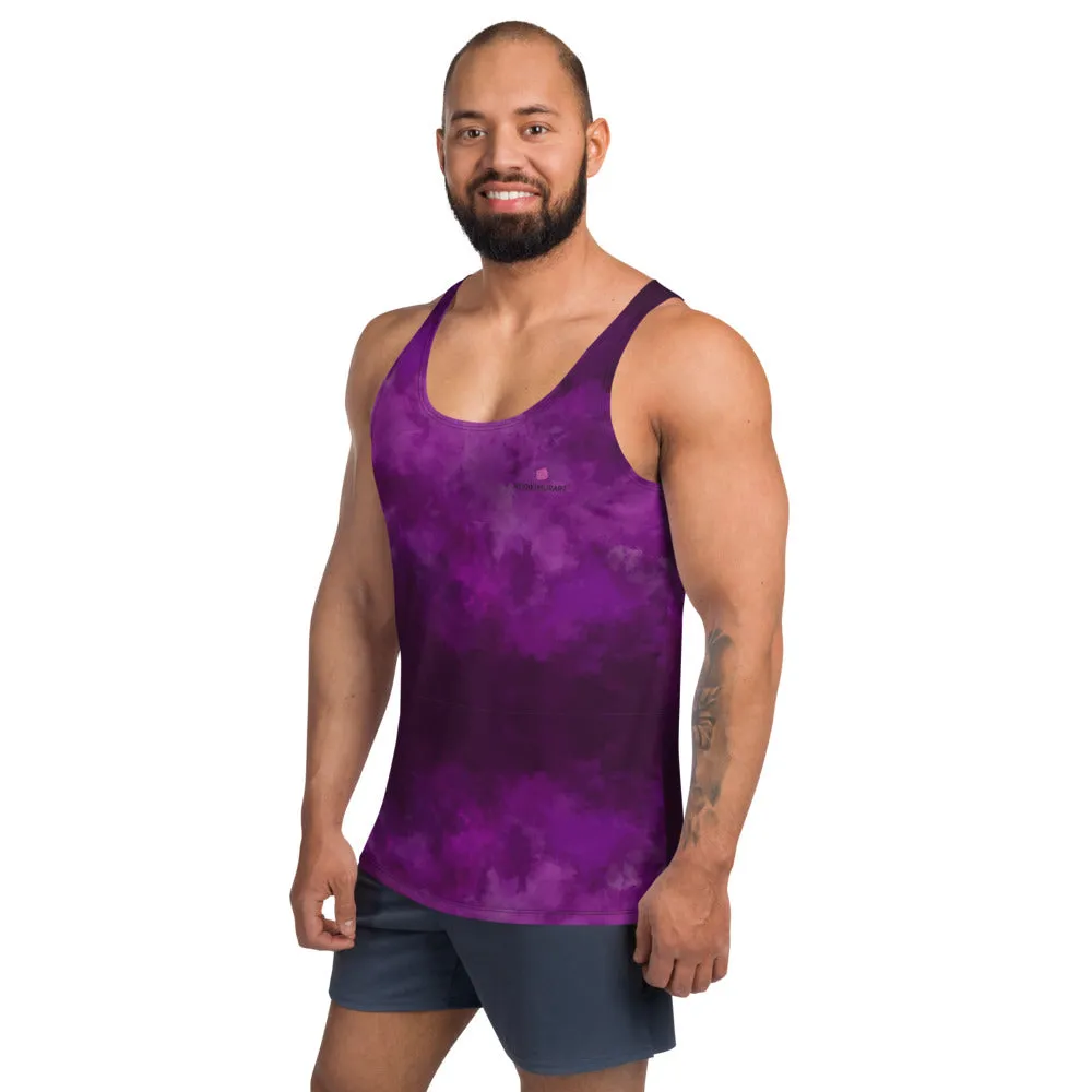 Purple Abstract Unisex Tank Top, Modern Premium Men's or Women's Designer Tanks-Made in USA/EU