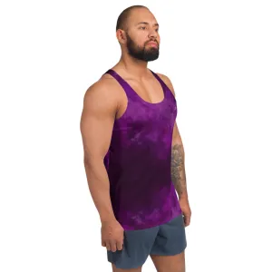 Purple Abstract Unisex Tank Top, Modern Premium Men's or Women's Designer Tanks-Made in USA/EU
