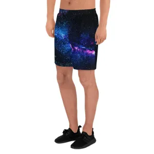Purple Galaxy Men's Shorts, Cosmos Athletic Best Workout Best Long Shorts- Made in USA/ MX/ EU