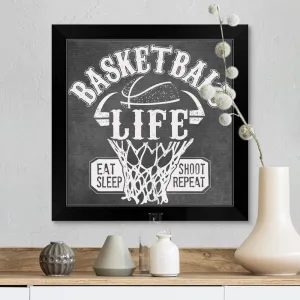 "Basketball Life" Black Framed Print