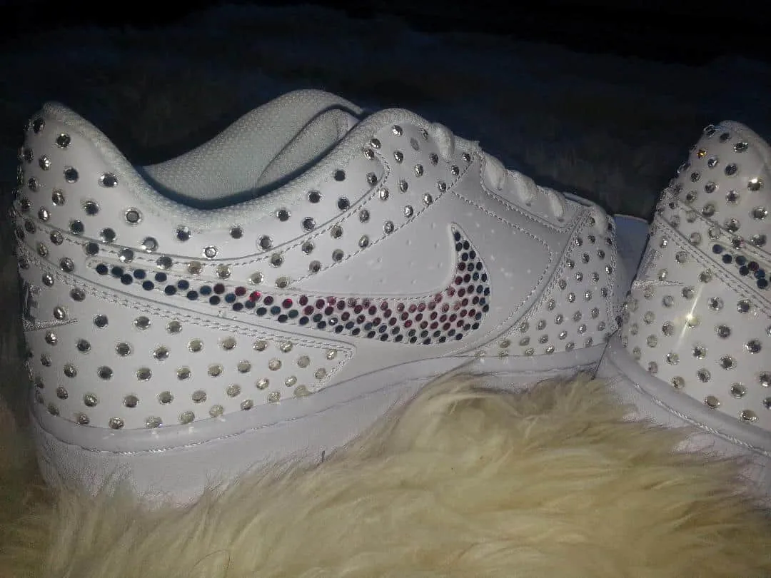 Rainbow Rhinestone Nike Air Force One Sneakers