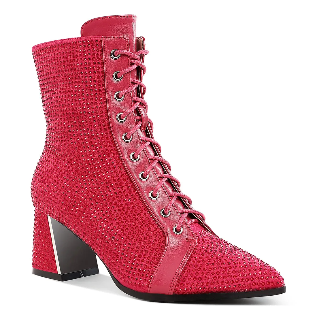 Rhinestone Embellished Ankle Boots