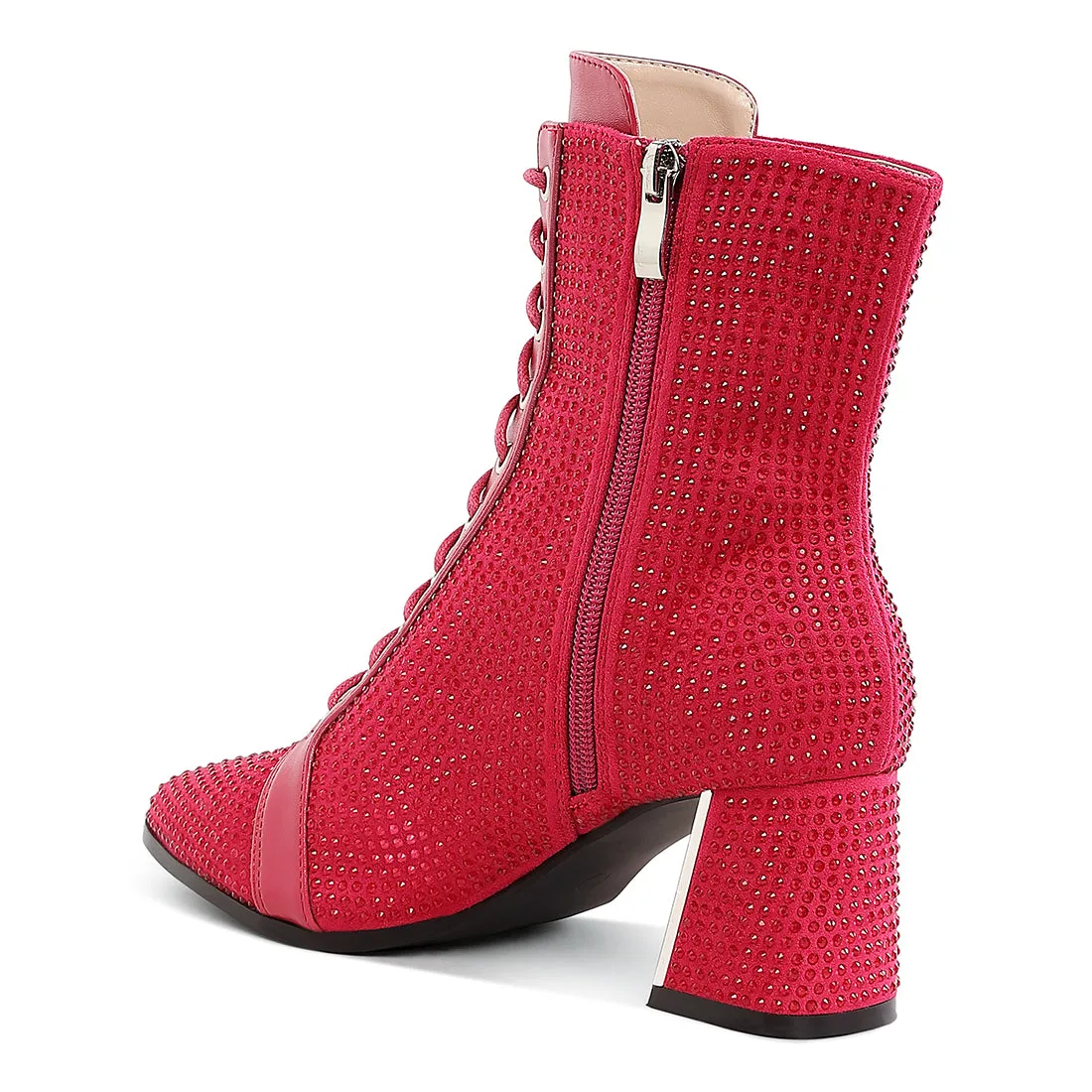 Rhinestone Embellished Ankle Boots