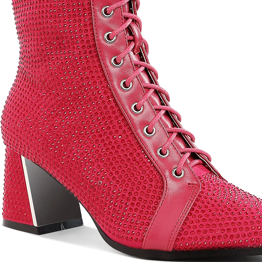 Rhinestone Embellished Ankle Boots