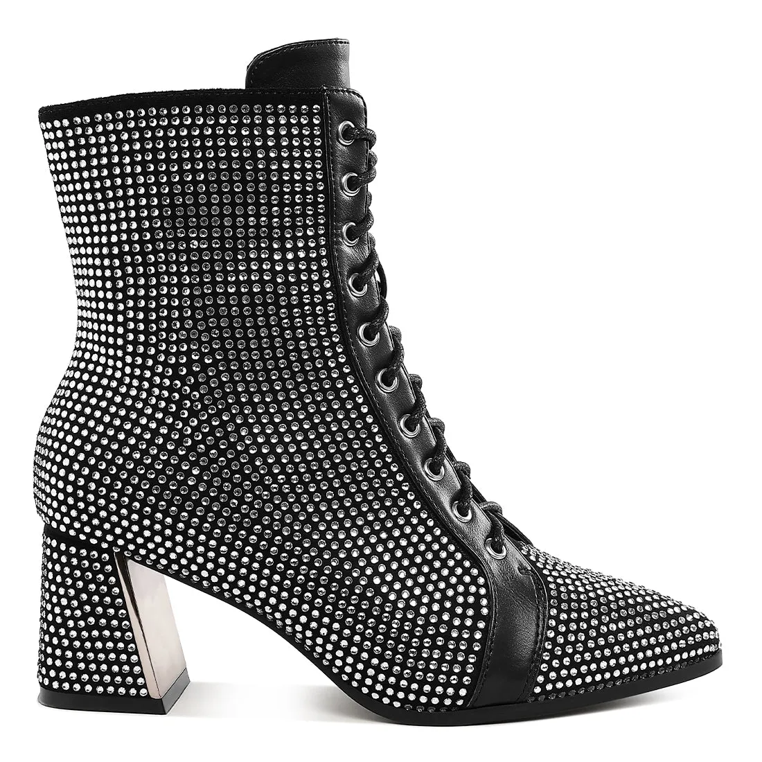 Rhinestone Embellished Ankle Boots
