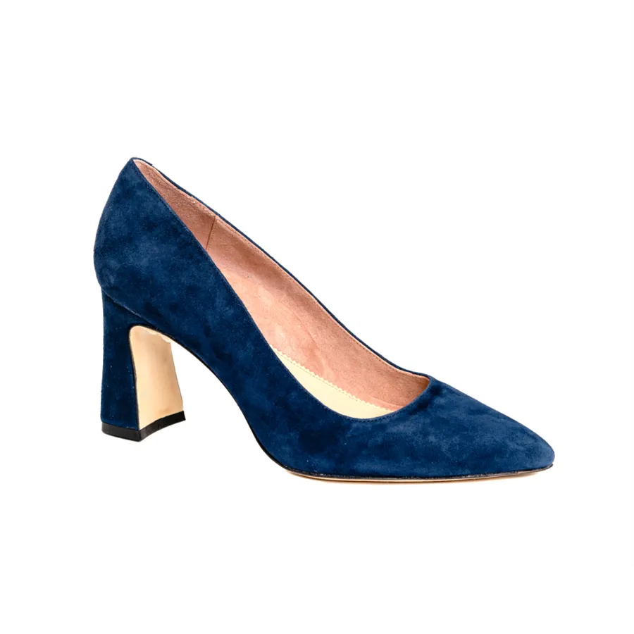 [SAMPLE] Noble Navy Suede Block Heel Pump