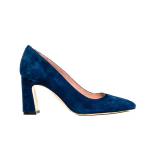 [SAMPLE] Noble Navy Suede Block Heel Pump
