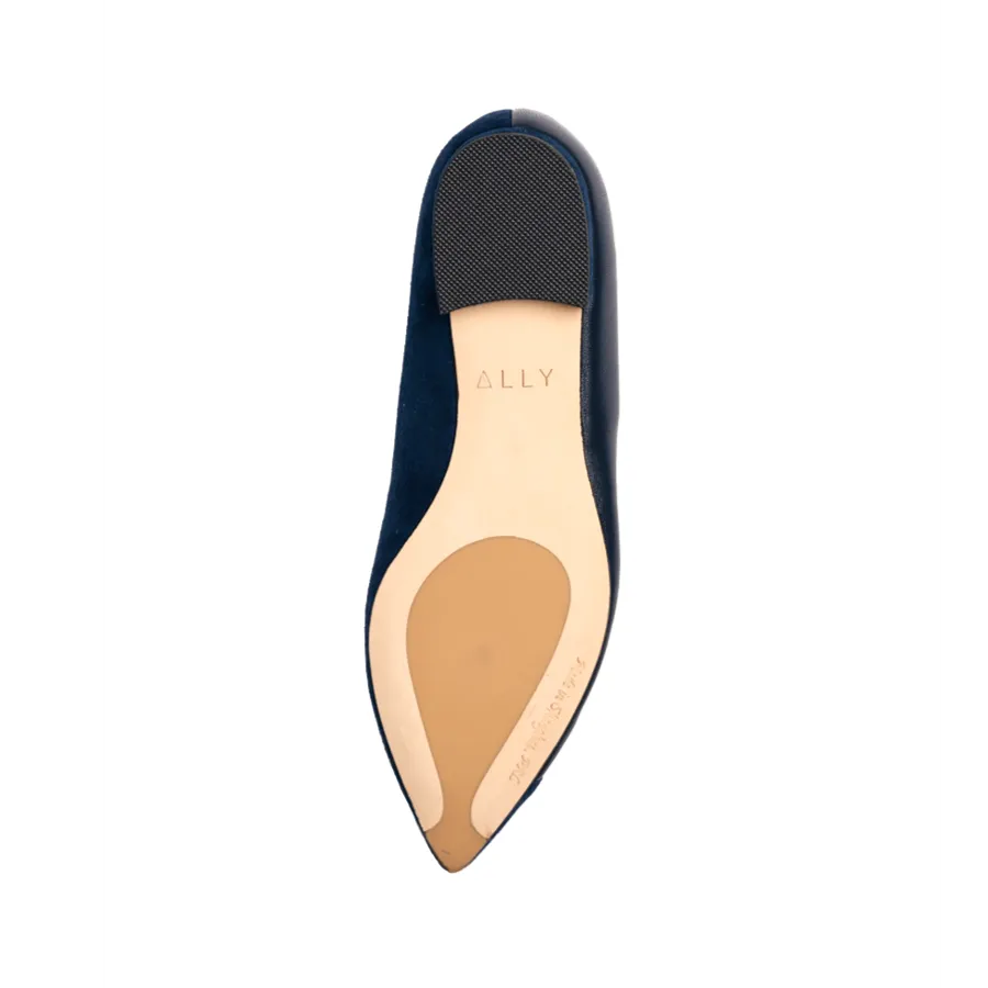 [SAMPLE] Noble Navy Suede / Good Night Navy Leather Flat