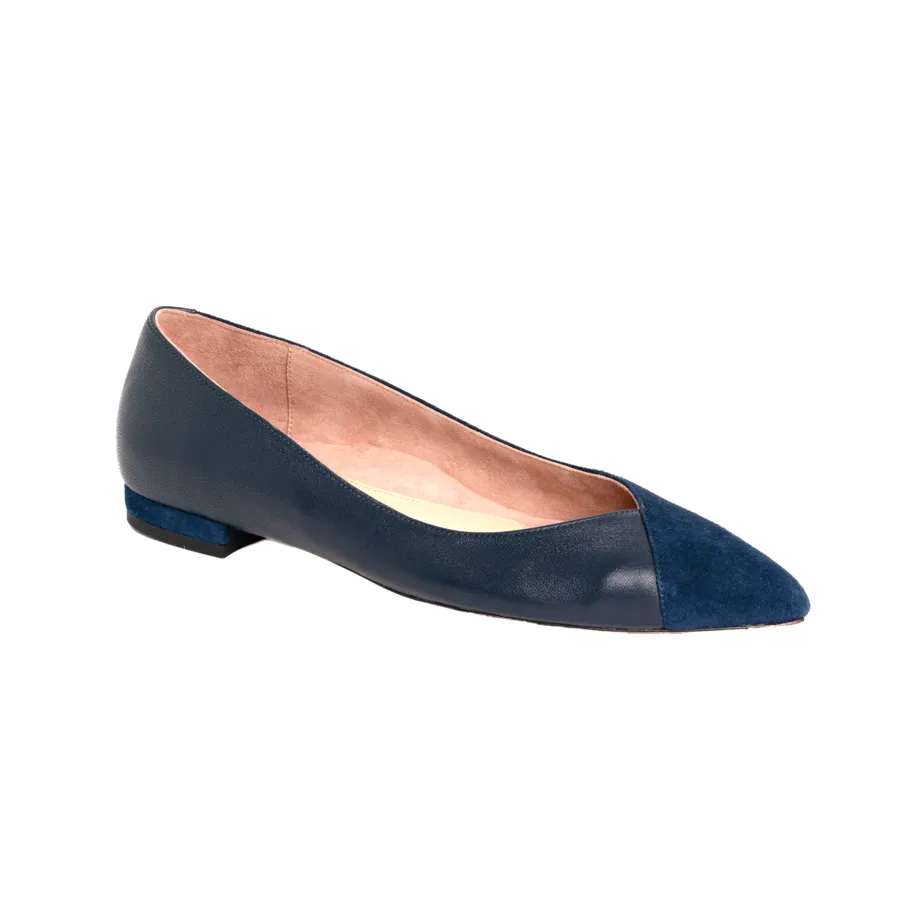 [SAMPLE] Noble Navy Suede / Good Night Navy Leather Flat
