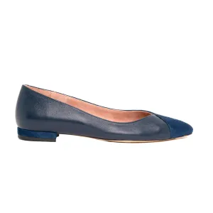[SAMPLE] Noble Navy Suede / Good Night Navy Leather Flat