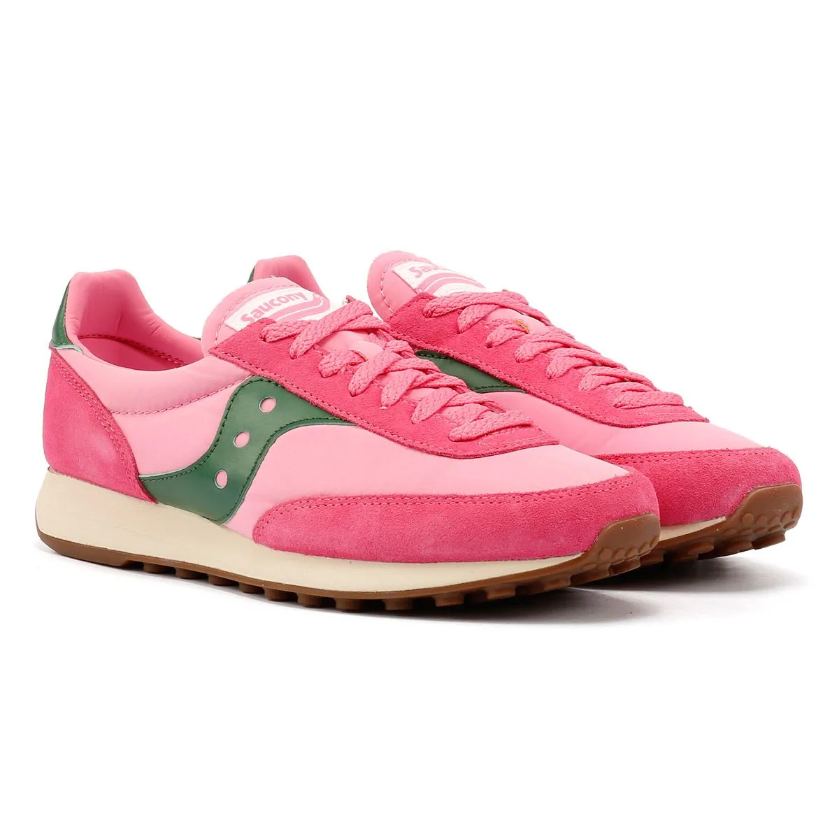 Saucony Trainer 80 Pink/Forest Trainers