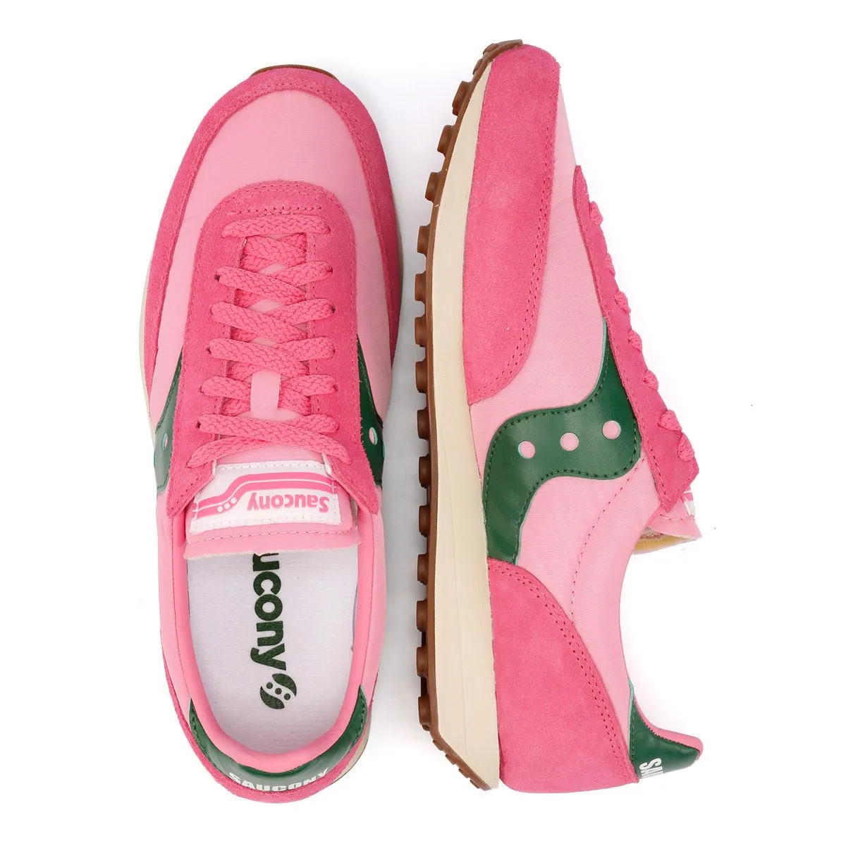 Saucony Trainer 80 Pink/Forest Trainers