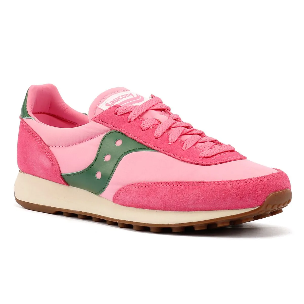 Saucony Trainer 80 Pink/Forest Trainers