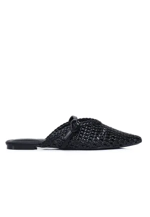 Siti Braided Slip On Sandals (Black)